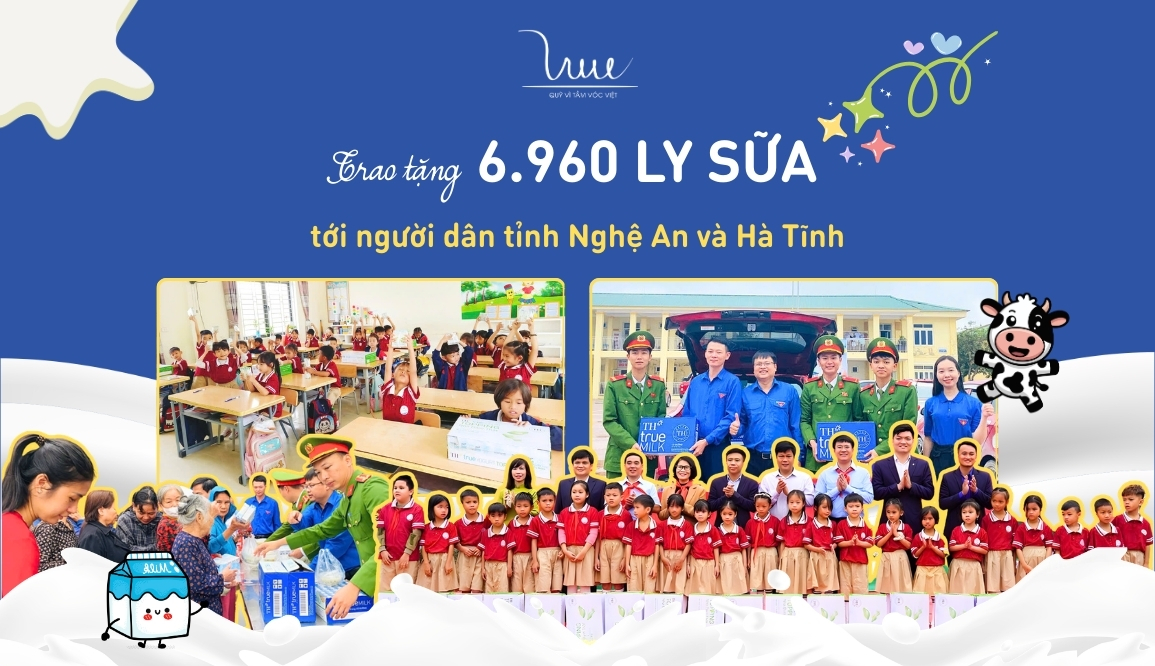 Trao tặng 6.960 ly sữa trị tới người dân trên địa bàn tỉnh Hà Tĩnh và Nghệ An